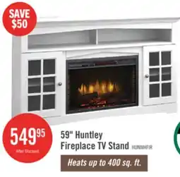 The Brick Huntley 59 Electric Fireplace TV Stand with Storage and Cable Management for TVs up to 65- White offer