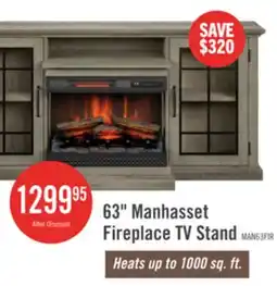The Brick Manhasset 63 Electric Fireplace TV Stand with Storage for TVs up to 70 - Valley Pine offer