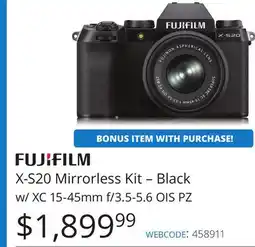 Vistek Fujifilm X-S20 Mirrorless Kit-Black w/XC 15-45mm f/3.5-5.6 OIS offer