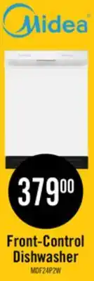 The Brick Midea 24 Front-Control Dishwasher with Interior Light - MDF24P2BWW offer