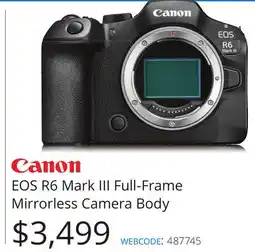 Vistek Canon EOS R6 Mark III Full-Frame Mirrorless Camera Body offer