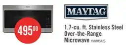 The Brick Maytag 1.7 Cu. Ft. Over-the-Range Microwave with 900 Watts Cooking - Stainless Steel - YMMMS4230PZ offer