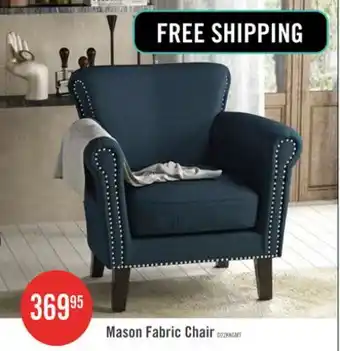 The Brick Mason Fabric Chair With Wood Legs And Nailhead Trim - Navy Blue offer