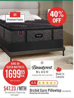 The Brick Beautyrest Black Signature Orchid Euro Pillowtop King Mattress offer