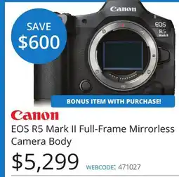 Vistek Canon EOS R5 Mark II Full-Frame Mirrorless Camera Body offer