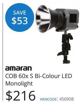 Vistek amaran COB 60x S Bi-Colour LED Monolight offer