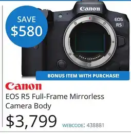 Vistek Canon EOS R5 Full-Frame Mirrorless Camera Body offer