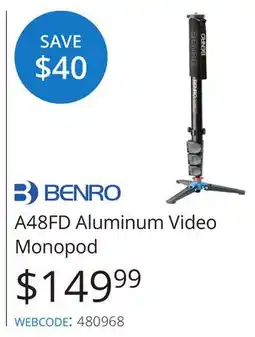 Vistek A48FD Aluminum Video Monopod offer
