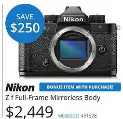 Vistek Nikon Z Full-Frame Mirrorless Body offer