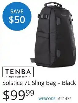 Vistek Solstice 7L Sling Bag-Black offer