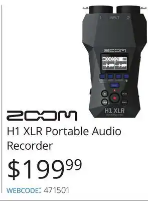 Vistek Zoom H1 XLR Portable Audio Recorder offer