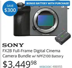 Vistek FX2B Full-Frame Digital Cinema Camera Bundle offer