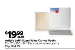 Michaels Artist's Loft Super Value Canvas Packs offer