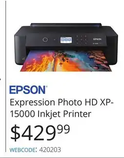 Vistek EPSON Expression Photo HD XP- 15000 Inkjet Printer offer