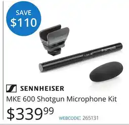 Vistek Sennheiser MKE 600 Shotgun Microphone Kit offer