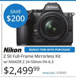 Vistek Nikon Z 5II Full-Frame Mirrorless Kit w/ NIKKOR Z 24-50mm f/4-6.3 offer
