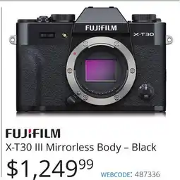 Vistek FUJIFILM X-T30 III Mirrorless Body – Black offer