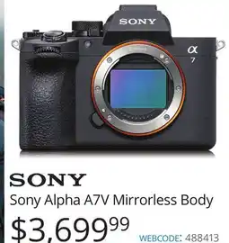 Vistek Sony Sony Alpha A7V Mirrorless Body offer