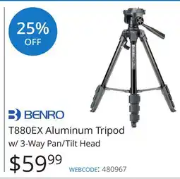 Vistek Aluminum Tripod w/3-Way Pan/Tilt Head offer