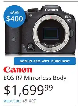 Vistek EOS R7 Mirrorless Body offer