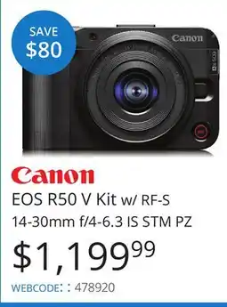 Vistek Canon EOS R50 V Kit w/ RF-S 14-30mm f/4-6.3 IS STM PZ offer