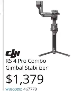 Vistek dji RS 4 Pro Combo Gimbal Stabilizer offer