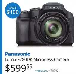 Vistek Panasonic Lumix FZ80DK Mirrorless Camera offer