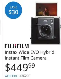 Vistek Fujifilm Instax Wide EVO Hybrid Instant Film Camera offer
