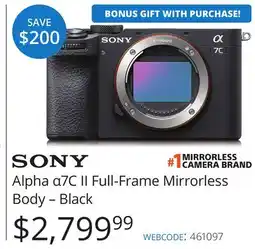 Vistek SONY Alpha α7C II Full-Frame Mirrorless Body – Black offer