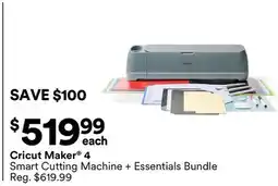Michaels Cricut maker 4 Smart Cutting Machine + Essentials Bundle offer