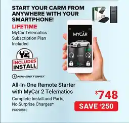 Visions Electronics All-In-One Remote Starter with MyCar 2 Telematics offer