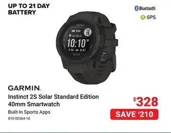 Visions Electronics GARMIN Instinct 2S Solar Standard Edition 40mm Smartwatch offer