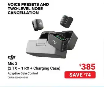 Visions Electronics DJI Mic 3 (2 TX + 1 RX + Charging Case) offer