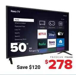 Visions Electronics ROKU 50 4K Smart TV offer