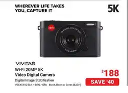 Visions Electronics Vivitar Wi-Fi 20MP 5K Video Digital Camera offer