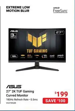 Visions Electronics ASUS 27 2K TUF Gaming Curved Monitor offer