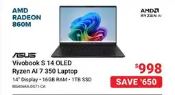 Visions Electronics ASUS Vivobook 14 OLED Ryzen AI 7 350 Laptop offer