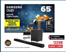 Visions Electronics SAMSUNG 65 4K Smart TV + 2.1-Channel Soundbar System offer