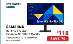 Visions Electronics SAMSUNG 27 FHD IPS LED Essential S3 S30GD Monitor offer
