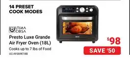 Visions Electronics ULTIMA COSA Presto Luxe Grande Air Fryer Oven (18L) offer