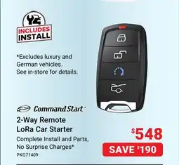 Visions Electronics Command Start 2-Way Remote LoRa Car Starter offer