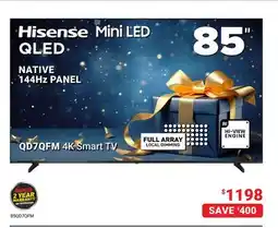 Visions Electronics Hisense 85 Mini LED QD7QFM 4K Smart TV offer