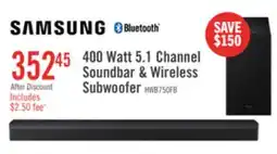 The Brick Samsung 5.1 CH Dolby Digital DTS Virtual:X Soundbar with Wireless 400W Subwoofer (HW-B750D/ZC) offer