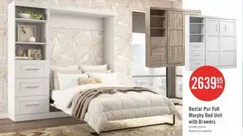 The Brick Bestar Pur Full Murphy Unit with Drawers 84-Inch Wall Bed - Rustic Brown offer