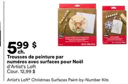 Michaels Trousses de peinture par numéros avec surfaces pour Noël d'Artist's Loft offer