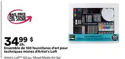 Michaels Ensemble de 100 fournitures d'art pour techniques mixtes d'Artist's Loft offer