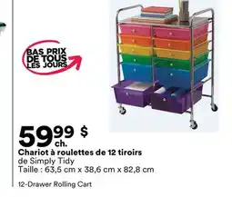 Michaels Chariot à roulettes de 12 tiroirs de Simply Tidy offer