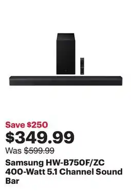 Best Buy Samsung HW-B750F/ZC 400-Watt 5.1 Channel Sound Bar offer