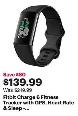 Best Buy Fitbit Charge 6 Fitness Tracker with GPS, Heart Rate & Sleep - Obsidian/Black offer