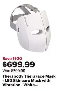 Best Buy Therabody TheraFace Mask - LED Skincare Mask with Vibration - White - Exclusive Retail Partner offer